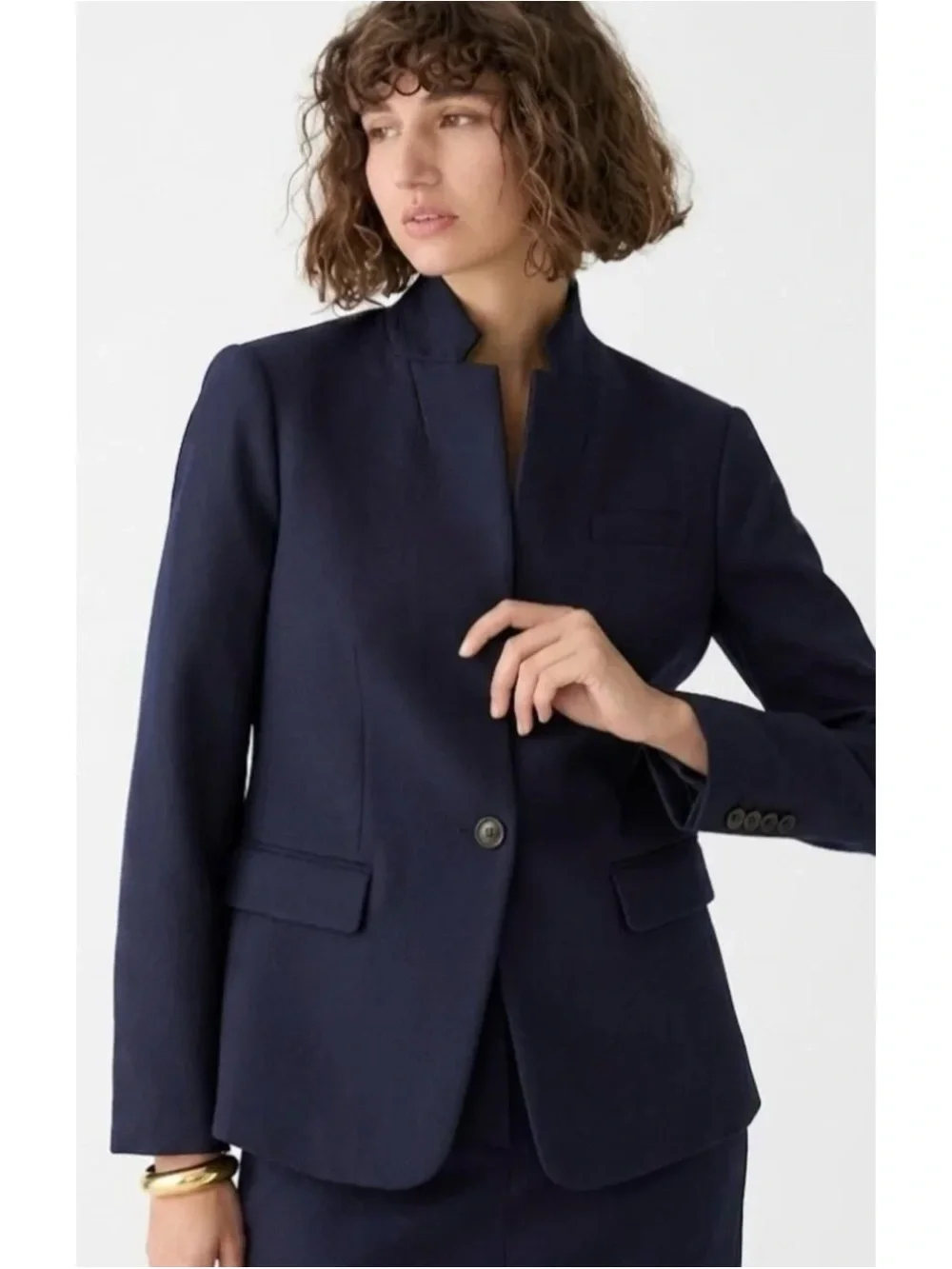 J.Crew Regent Blazer in Navy Blue Wool Bland Size 8 ~ Pristine